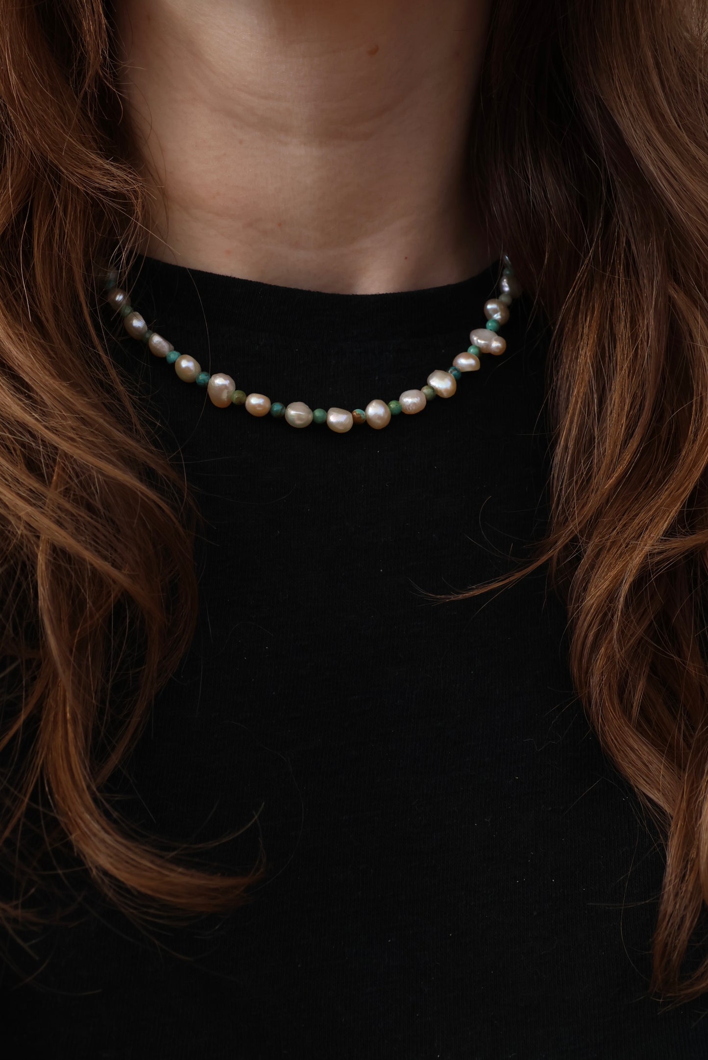 Freshwater Pearl and Turquoise Necklace