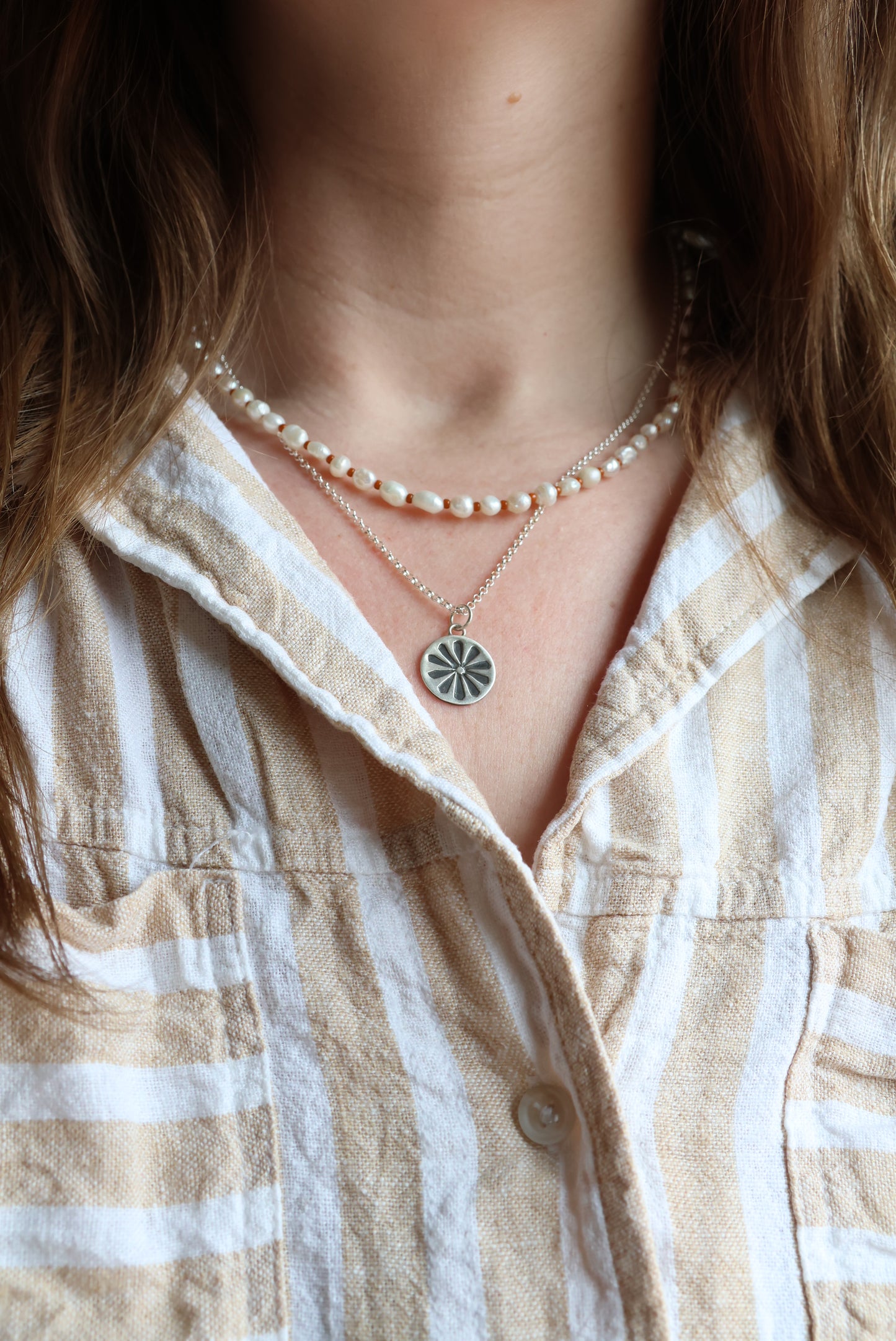 Groovy Flower Stamped Charm