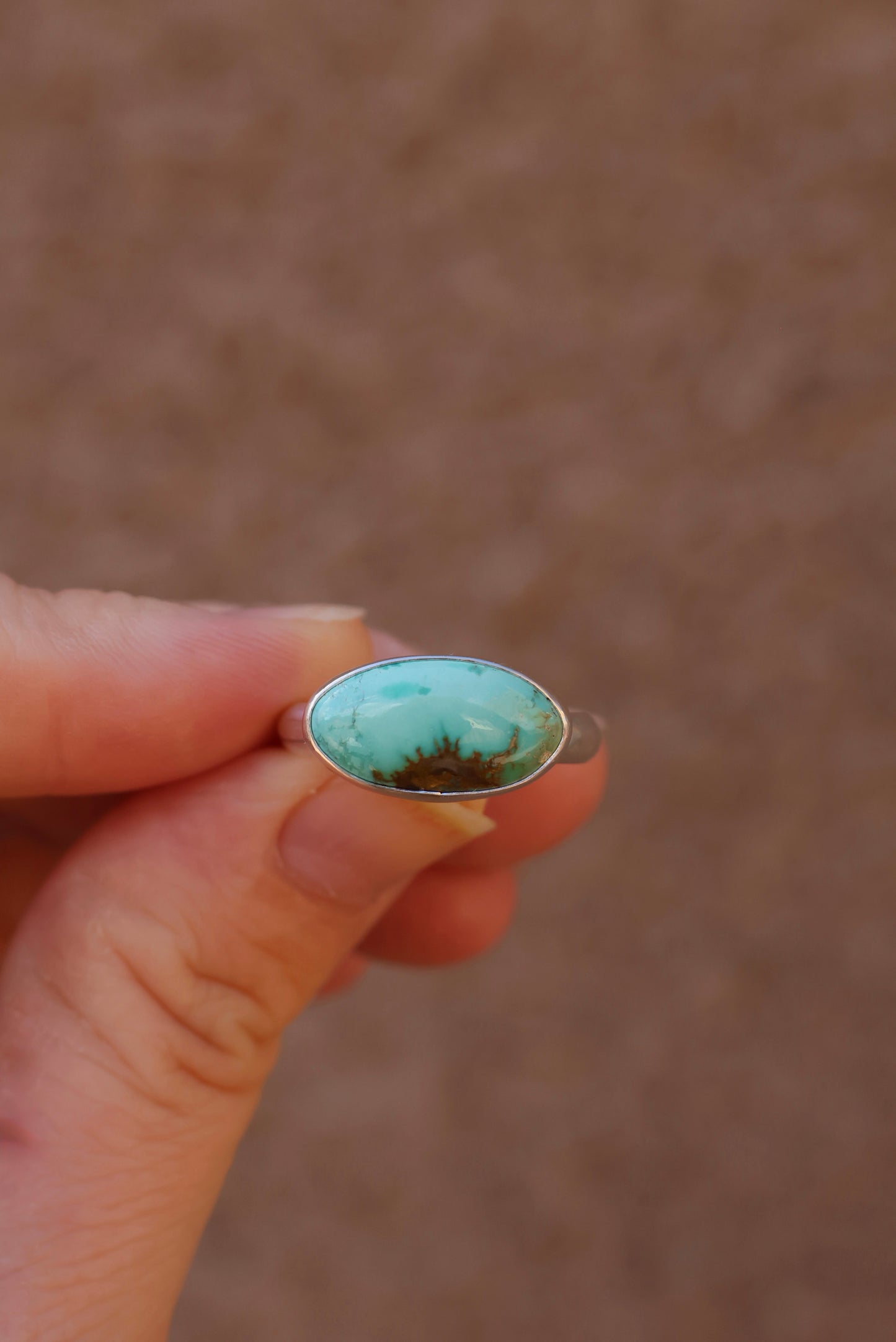 Horizontally Set Patagonia Turquoise Ring