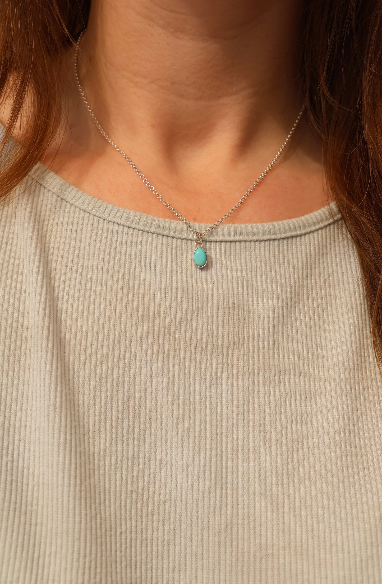 Dainty Kingman Turquoise Necklace