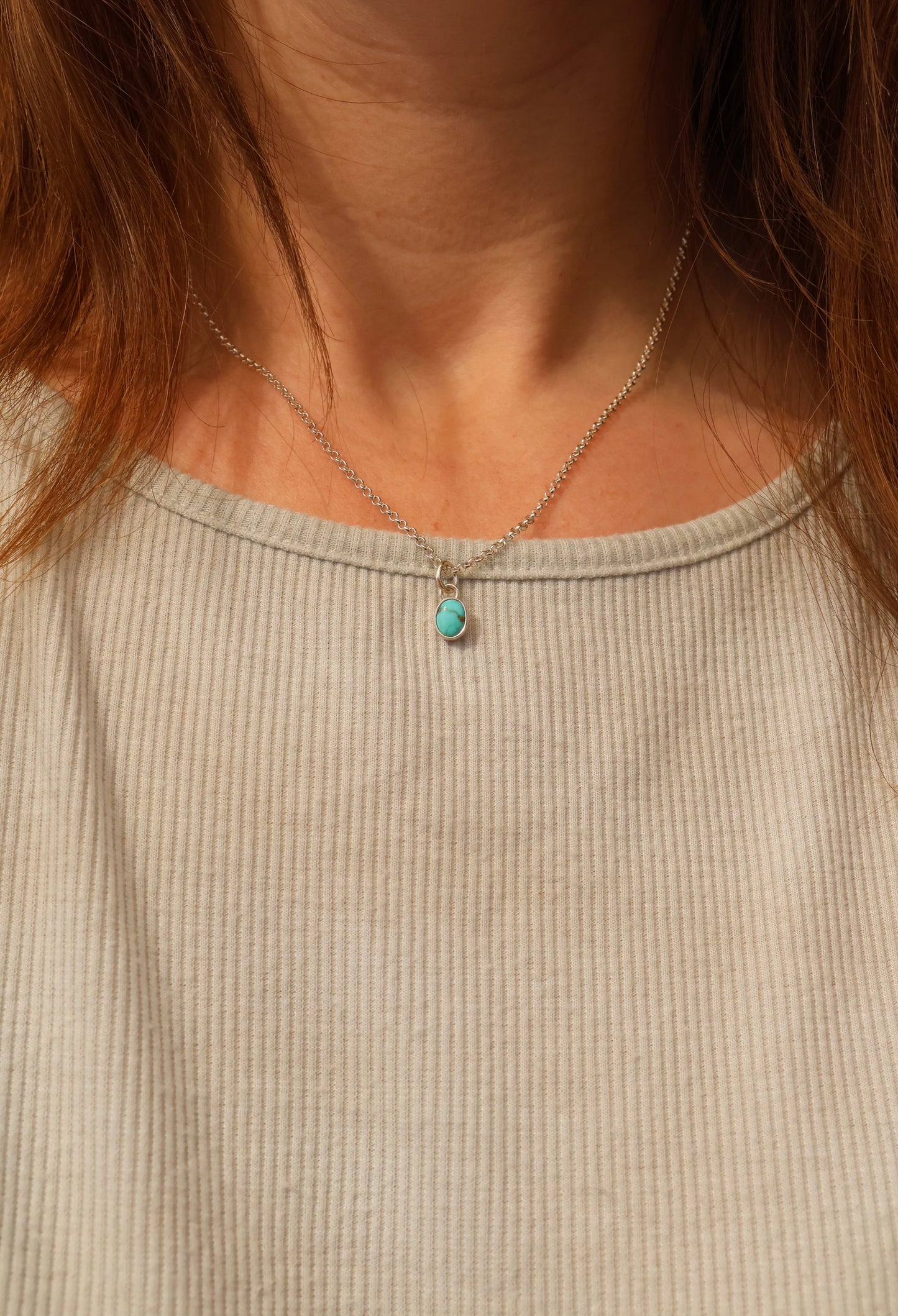 Dainty Kingman Turquoise Necklace