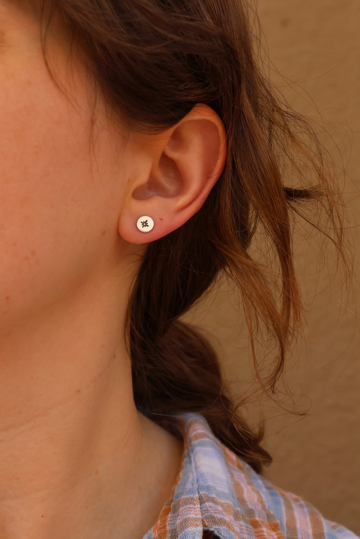 Little Star Stamped Silver Studs