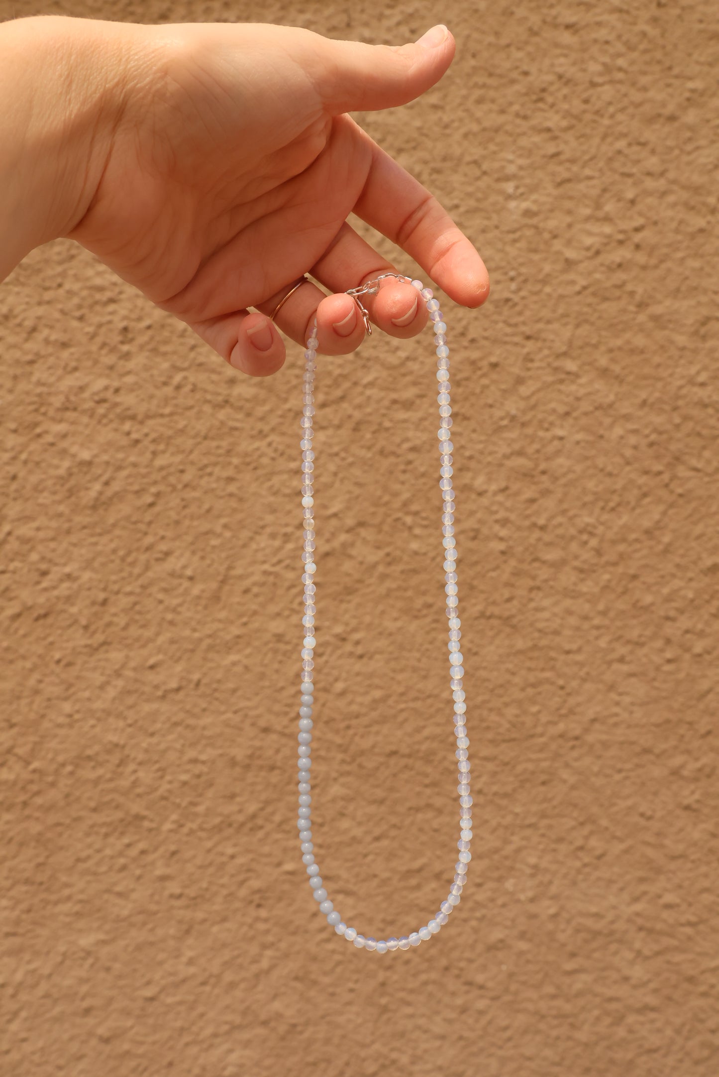 Opalite and Angelite Beaded Necklace