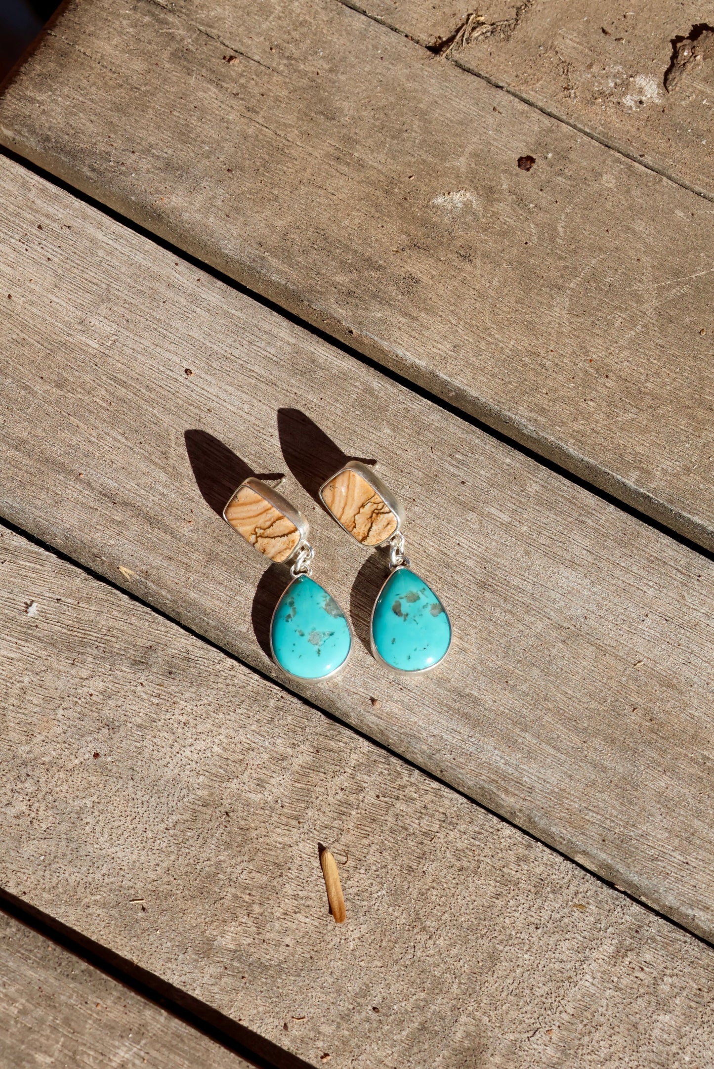 Picture Jasper and Turquoise Earrings