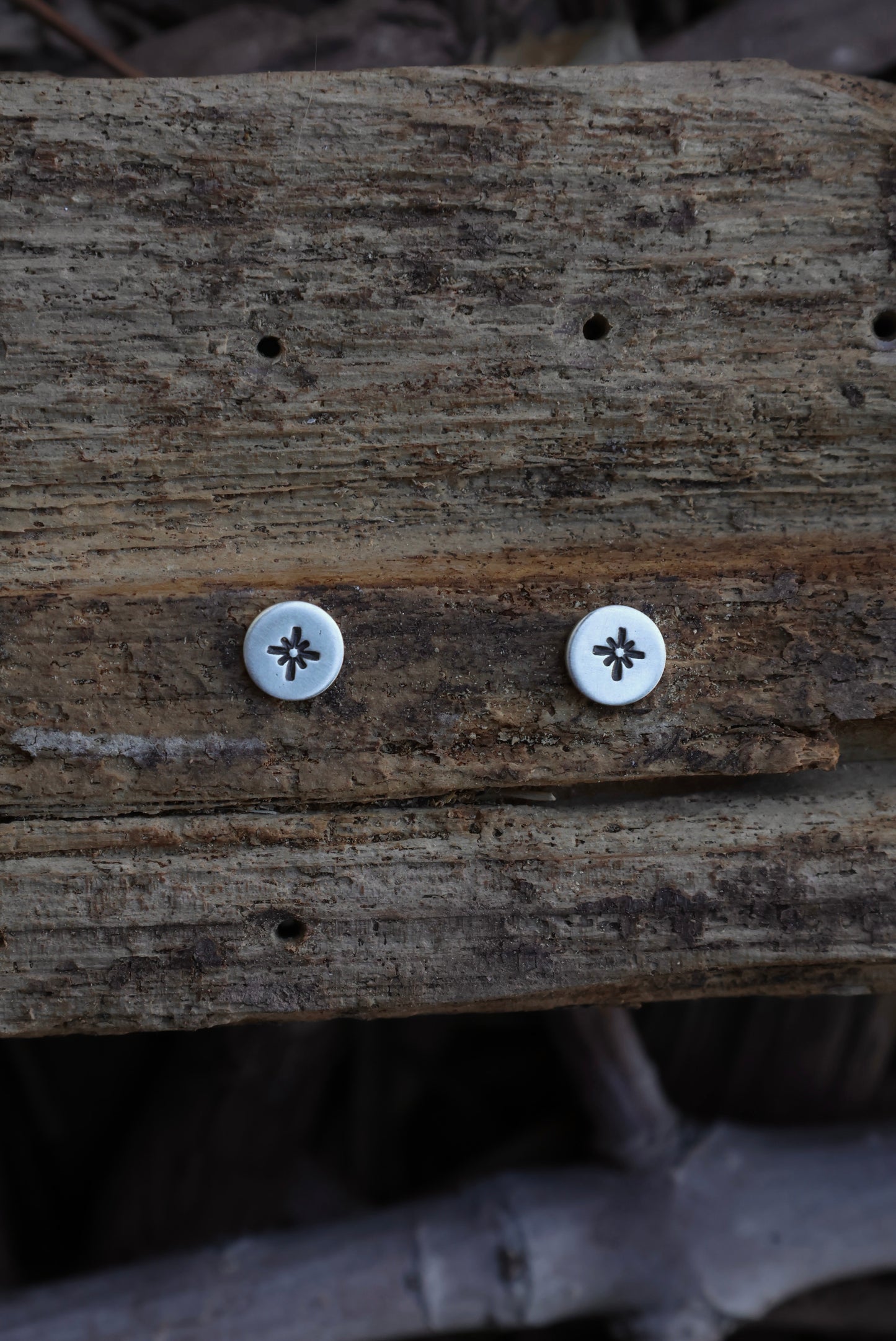 Little Star Stamped Silver Studs
