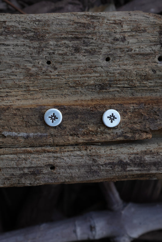 Little Star Stamped Silver Studs