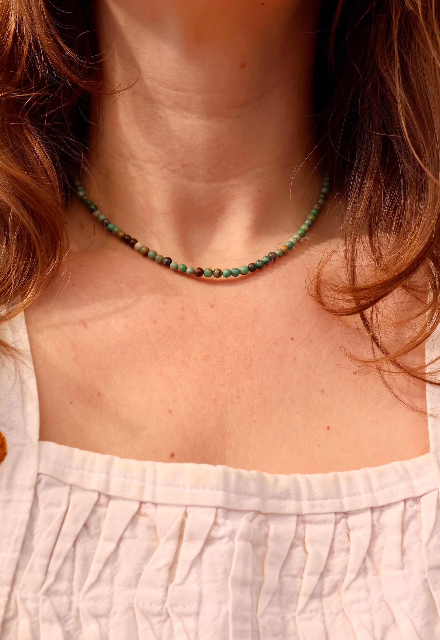 4mm Kingman Turquoise Beaded Necklace