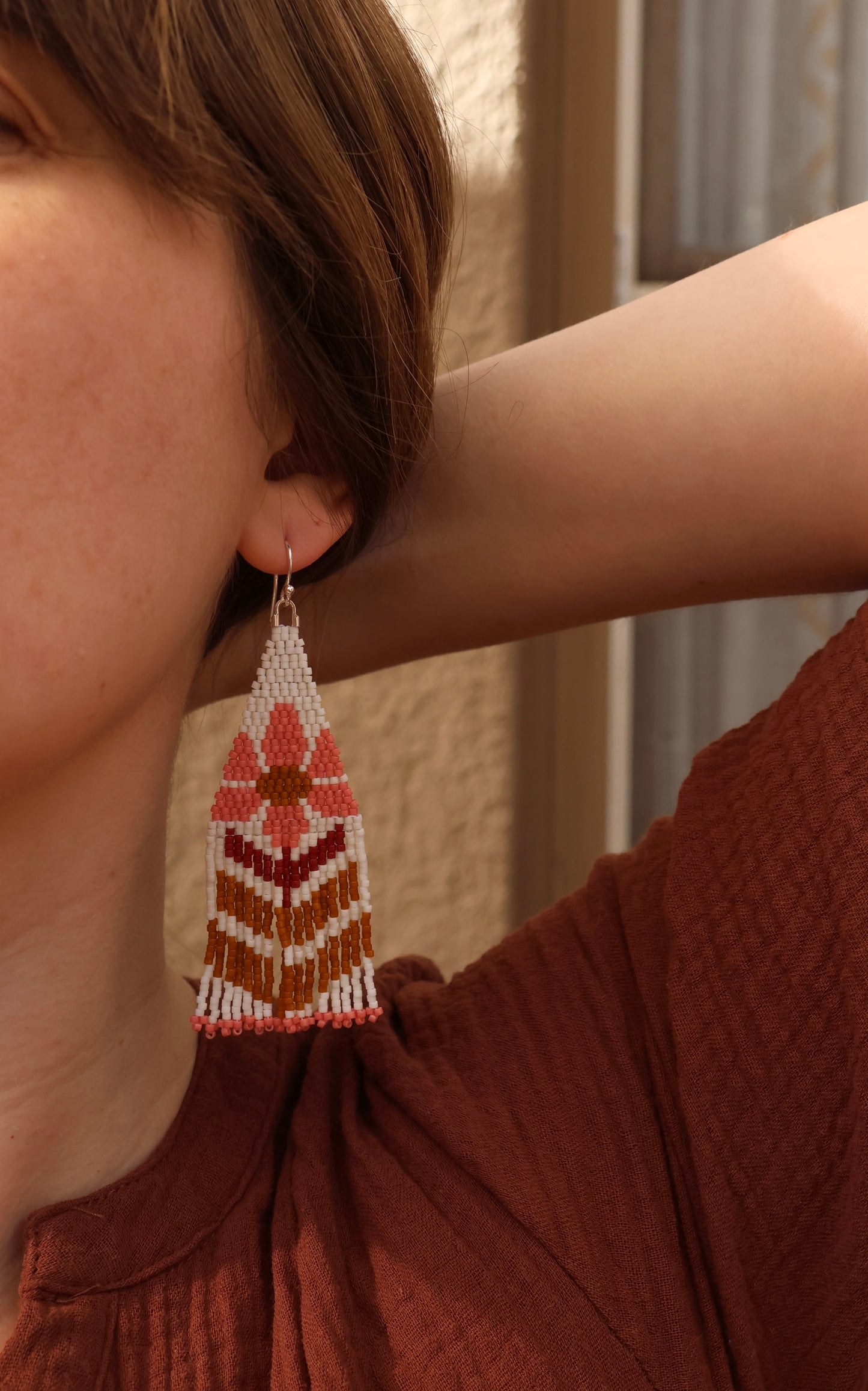 Retro Flower Fringe Earrings