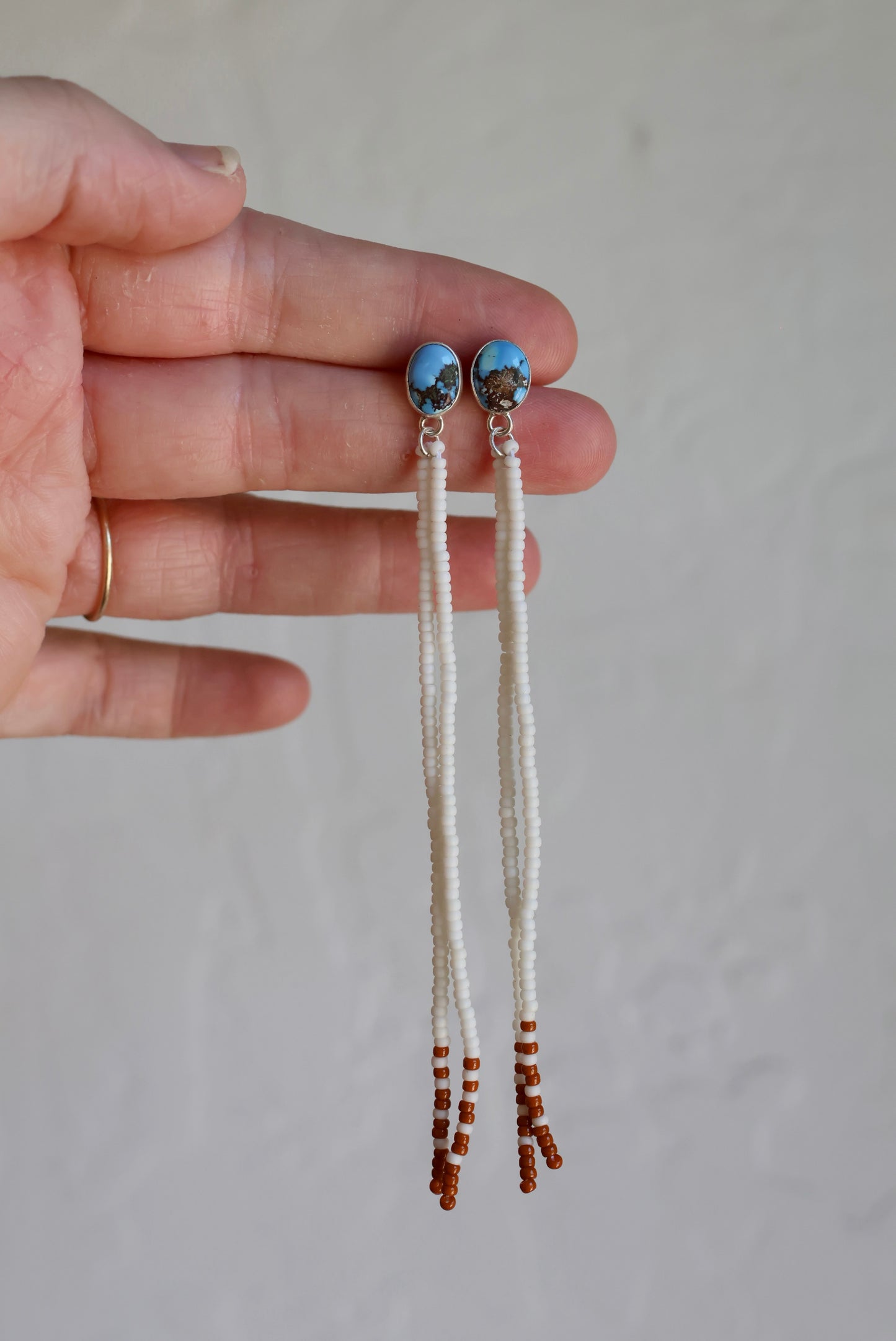 Golden Hills Turquoise and Seed Bead Earrings
