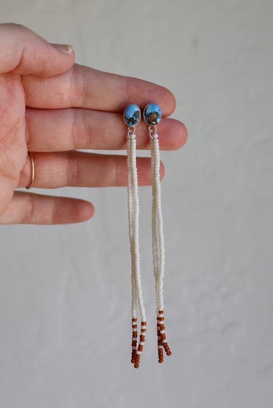 Golden Hills Turquoise and Seed Bead Earrings