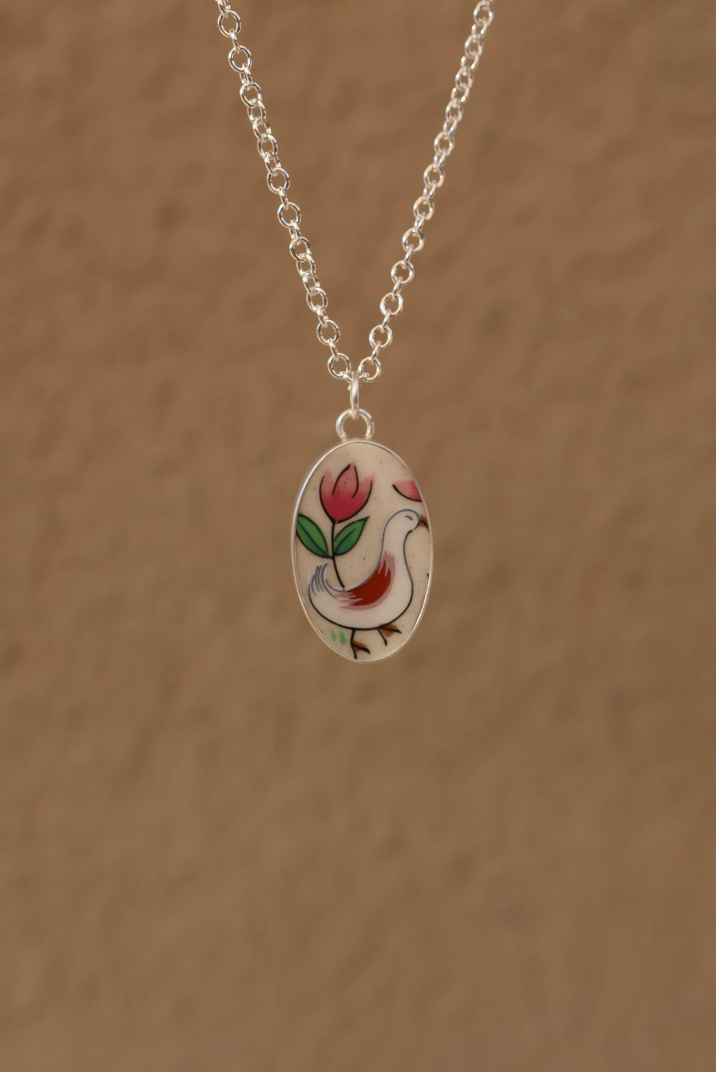 Goose (with flower) Necklace
