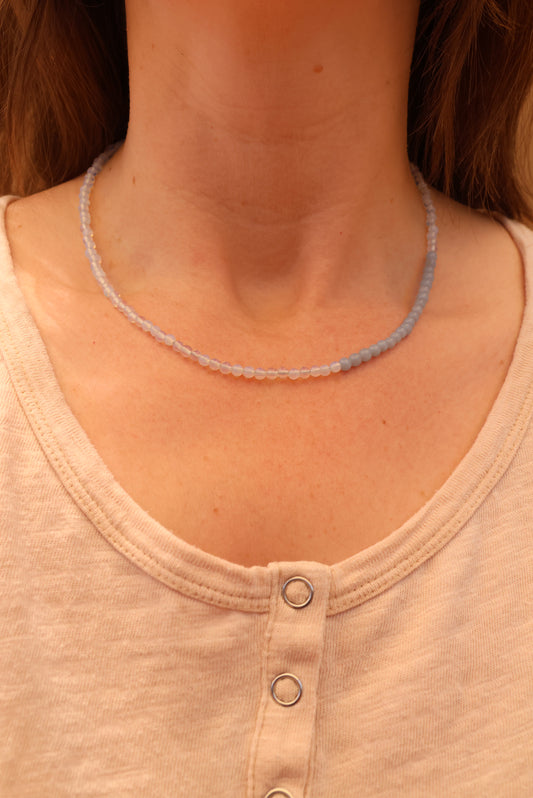 Opalite and Angelite Beaded Necklace