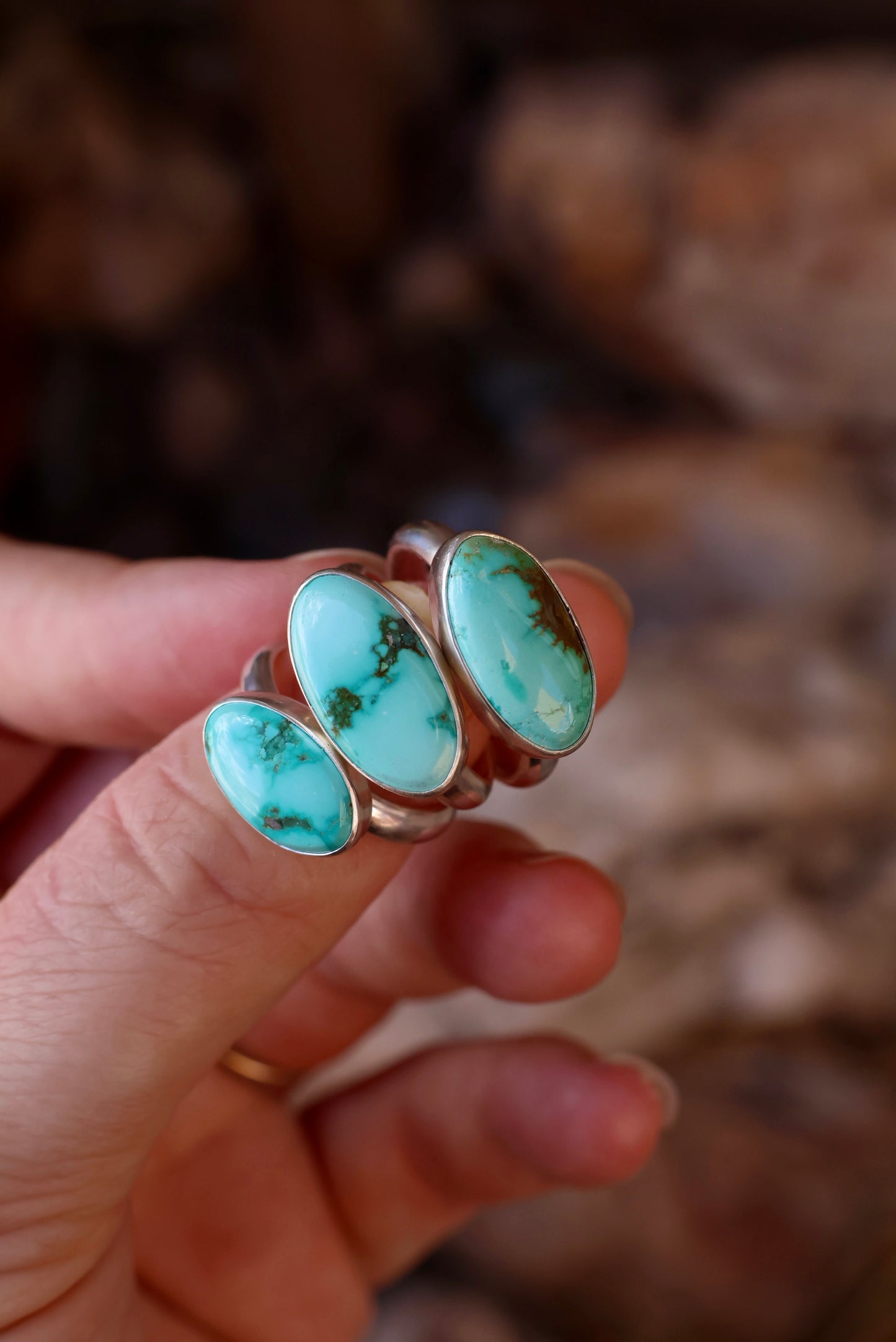 Horizontally Set Patagonia Turquoise Ring