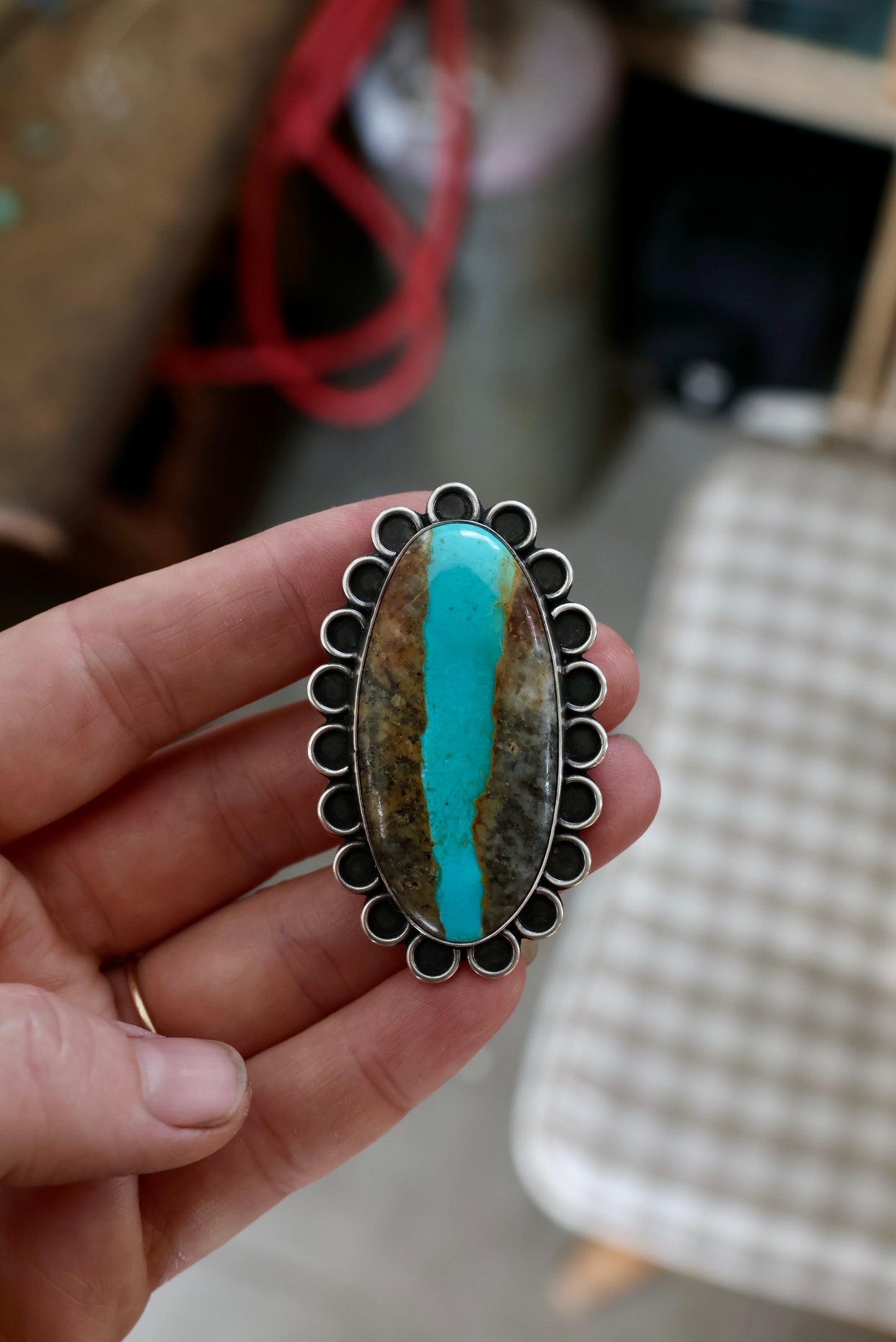 Kingman “River” Turquoise Bolo Tie