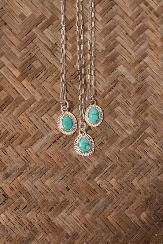 Kingman Turquoise Sun Ray Necklace