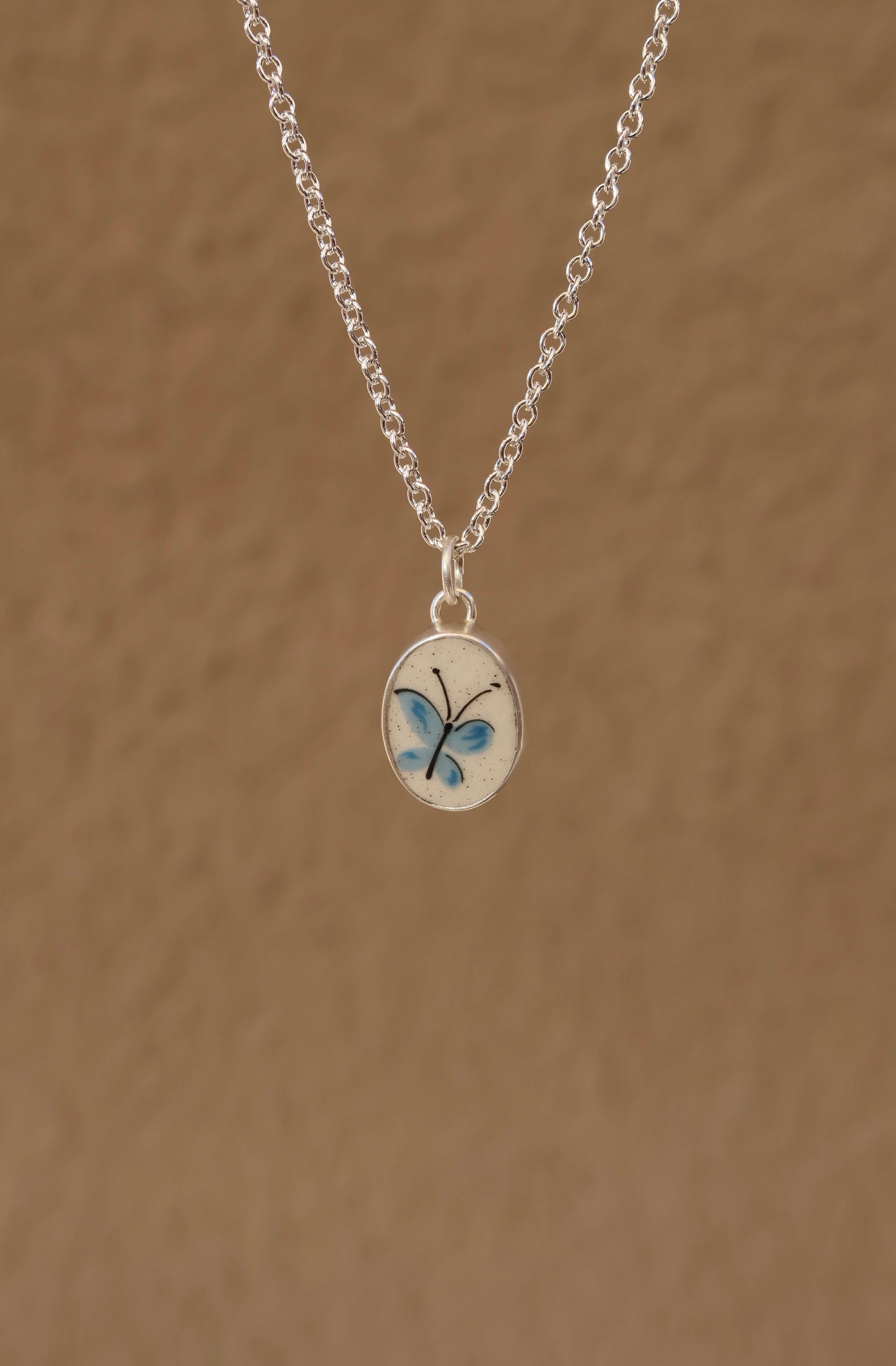 Blue Butterfly Necklace (Slightly Smaller One)