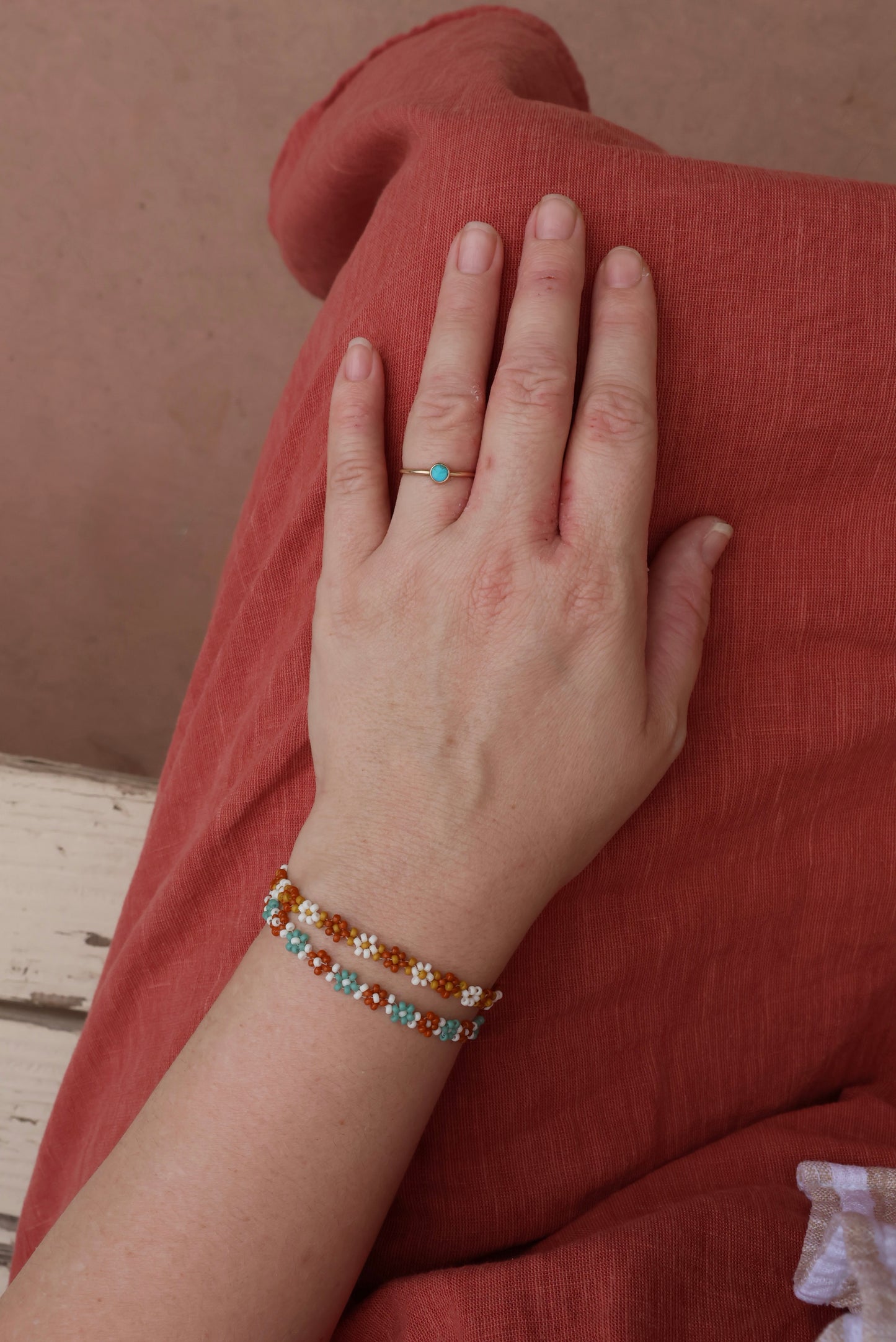 Seed Bead Flower Bracelet
