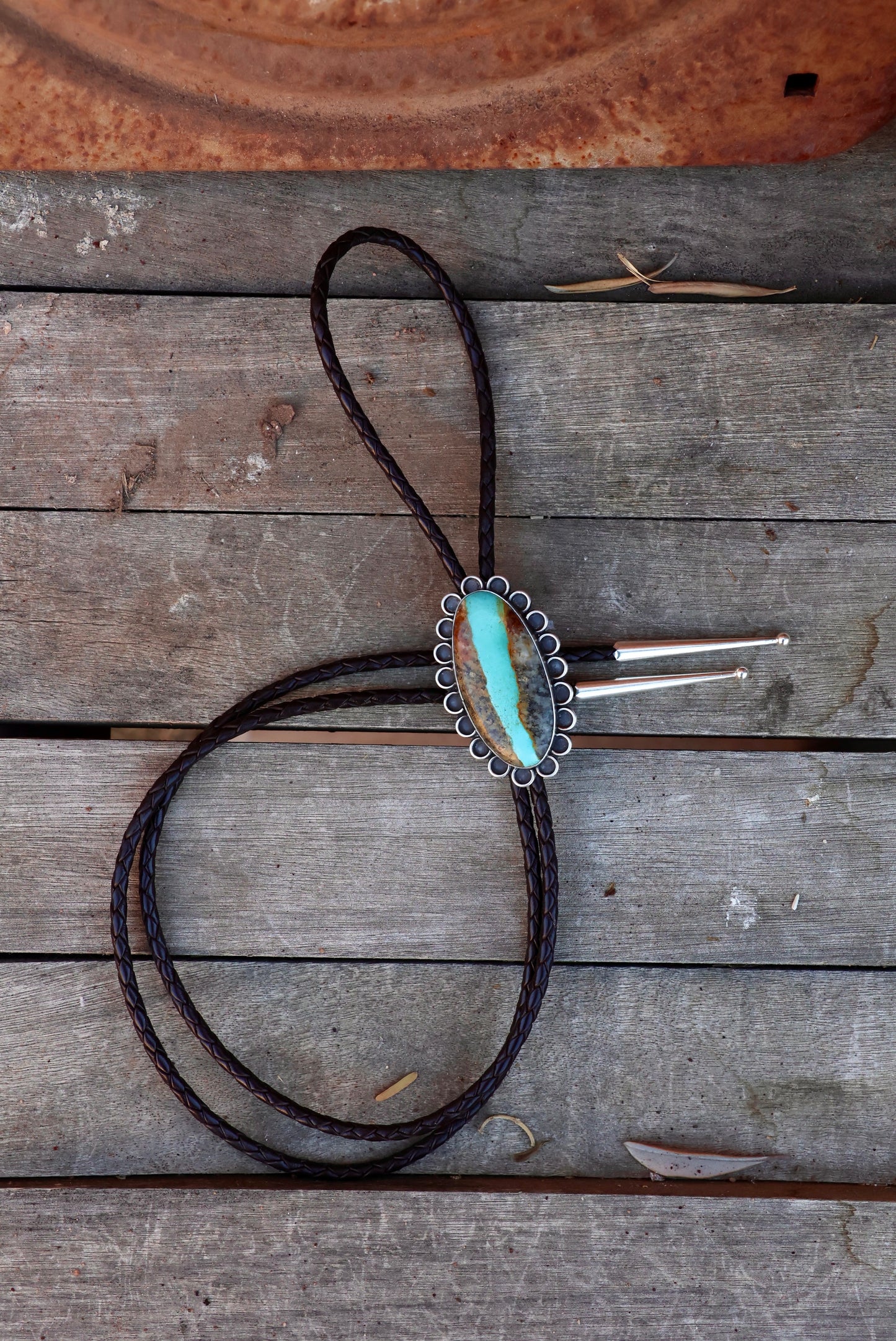 Kingman “River” Turquoise Bolo Tie