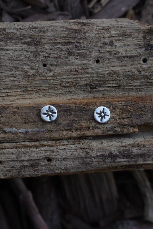 Big Star Stamped Silver Studs