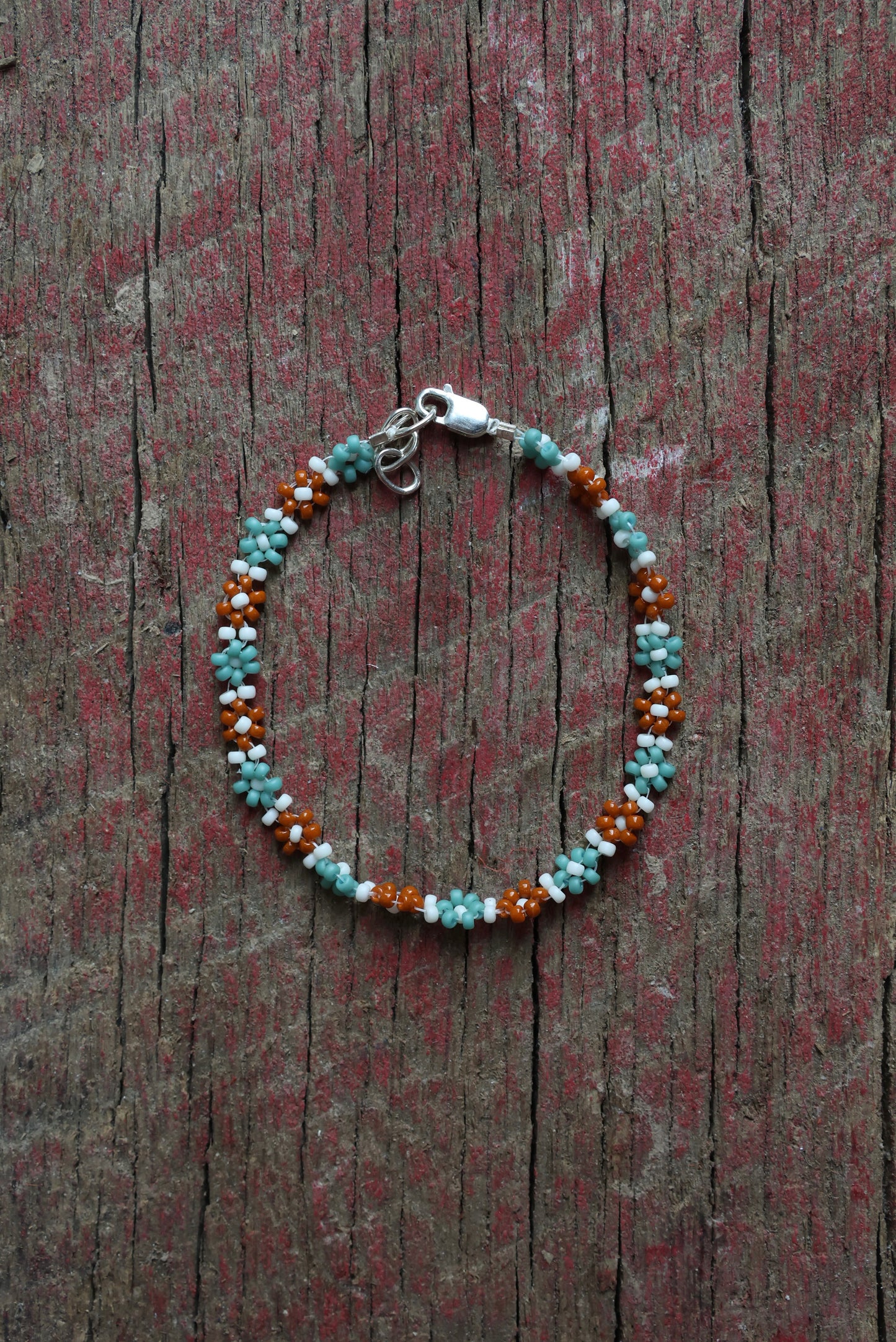 Seed Bead Flower Bracelet