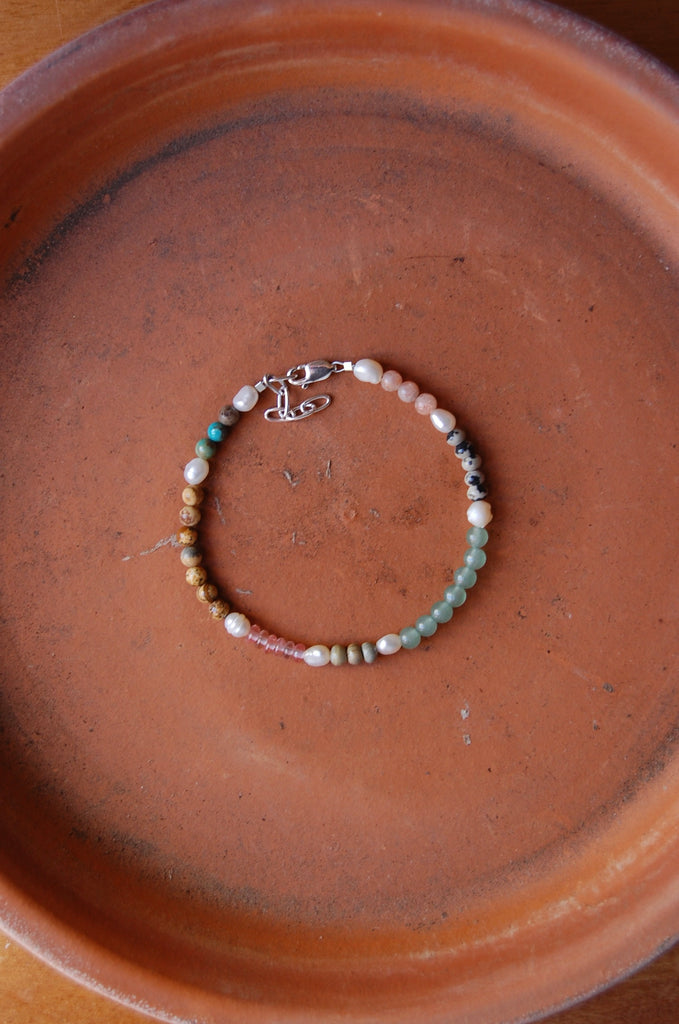Freshwater Pearl and Mixed Gemstone Bracelet