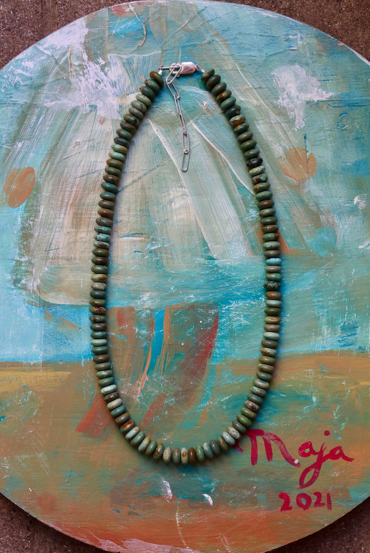 Chunky Chinese Turquoise Beaded Necklace