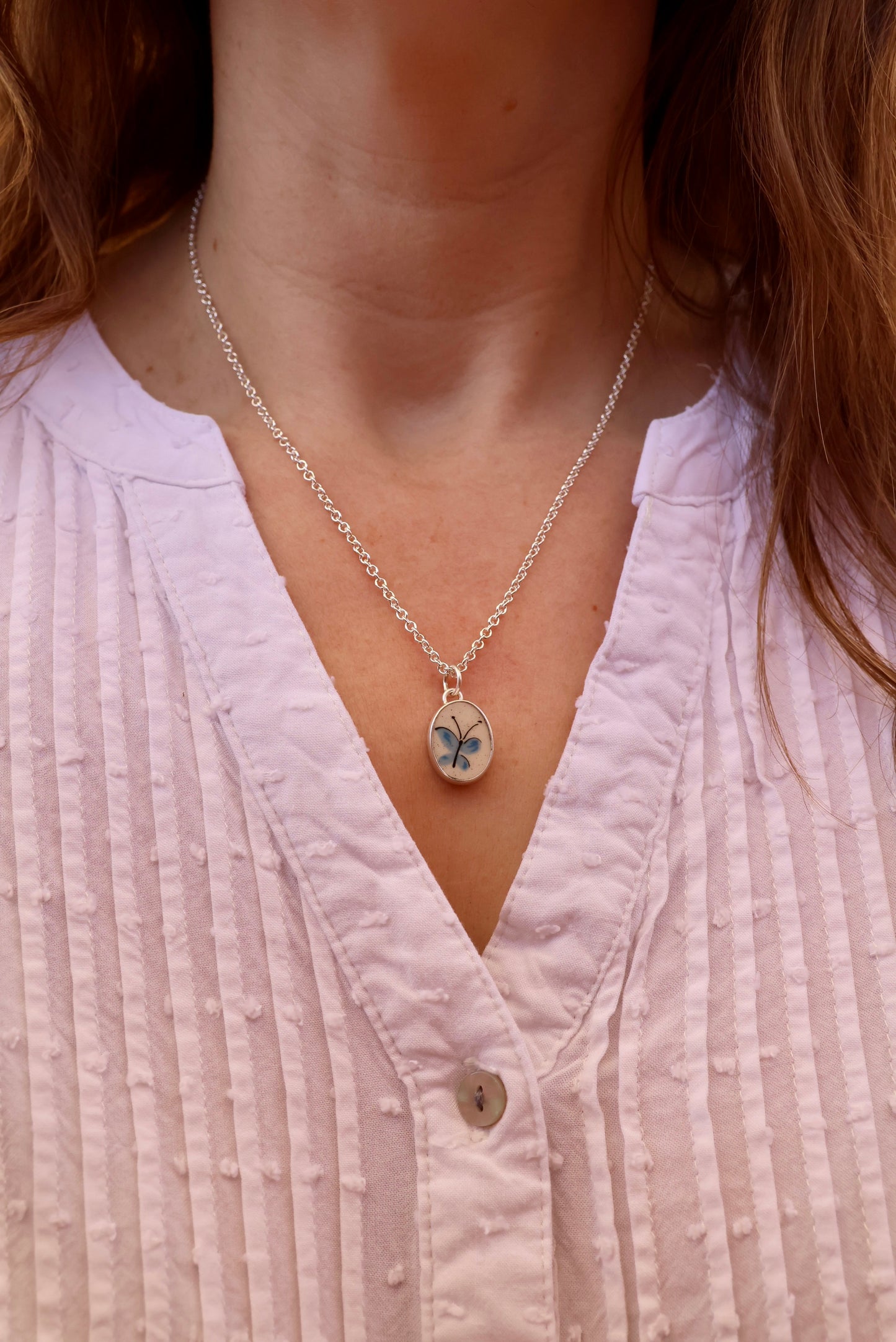 Blue Butterfly Necklace (Slightly Smaller One)