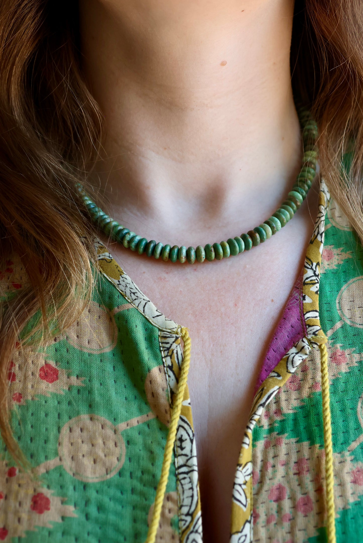 Chunky Chinese Turquoise Beaded Necklace