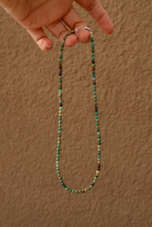 4mm Kingman Turquoise Beaded Necklace