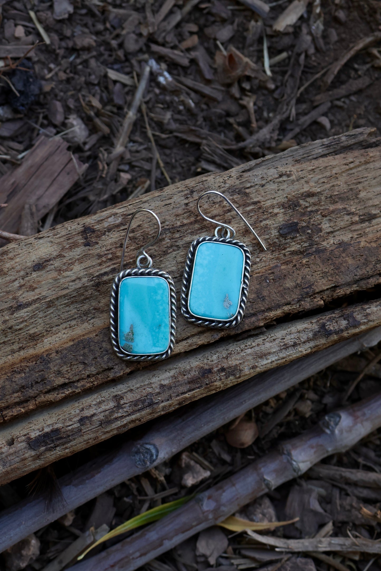 Kingman Turquoise Dangly Earrings