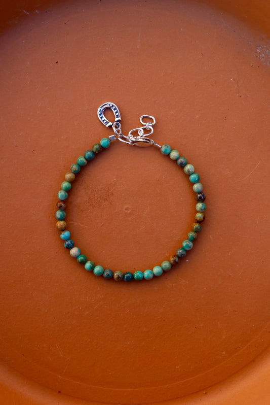 4mm Kingman Turquoise Bracelet with Charm