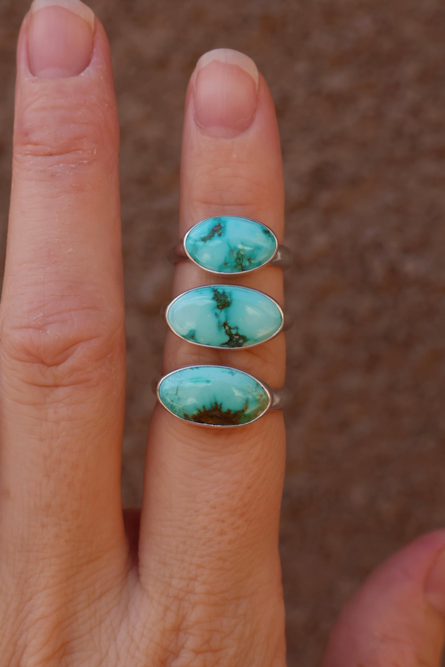 Horizontally Set Patagonia Turquoise Ring