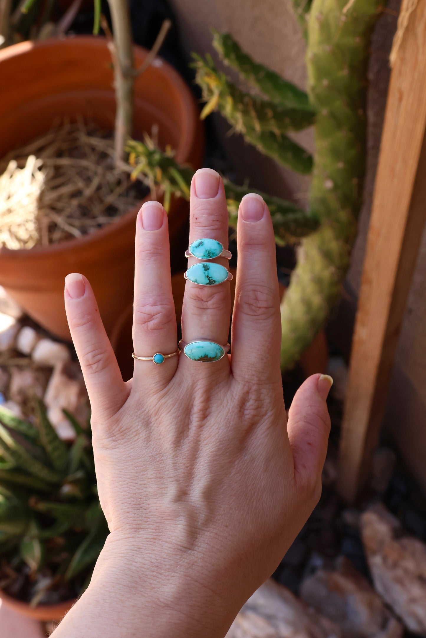 Horizontally Set Patagonia Turquoise Ring