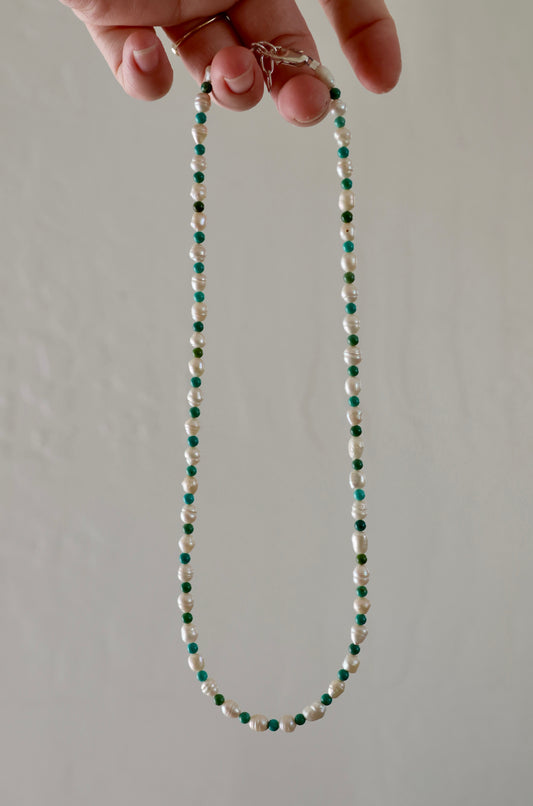Freshwater Pearl and Turquoise Necklace