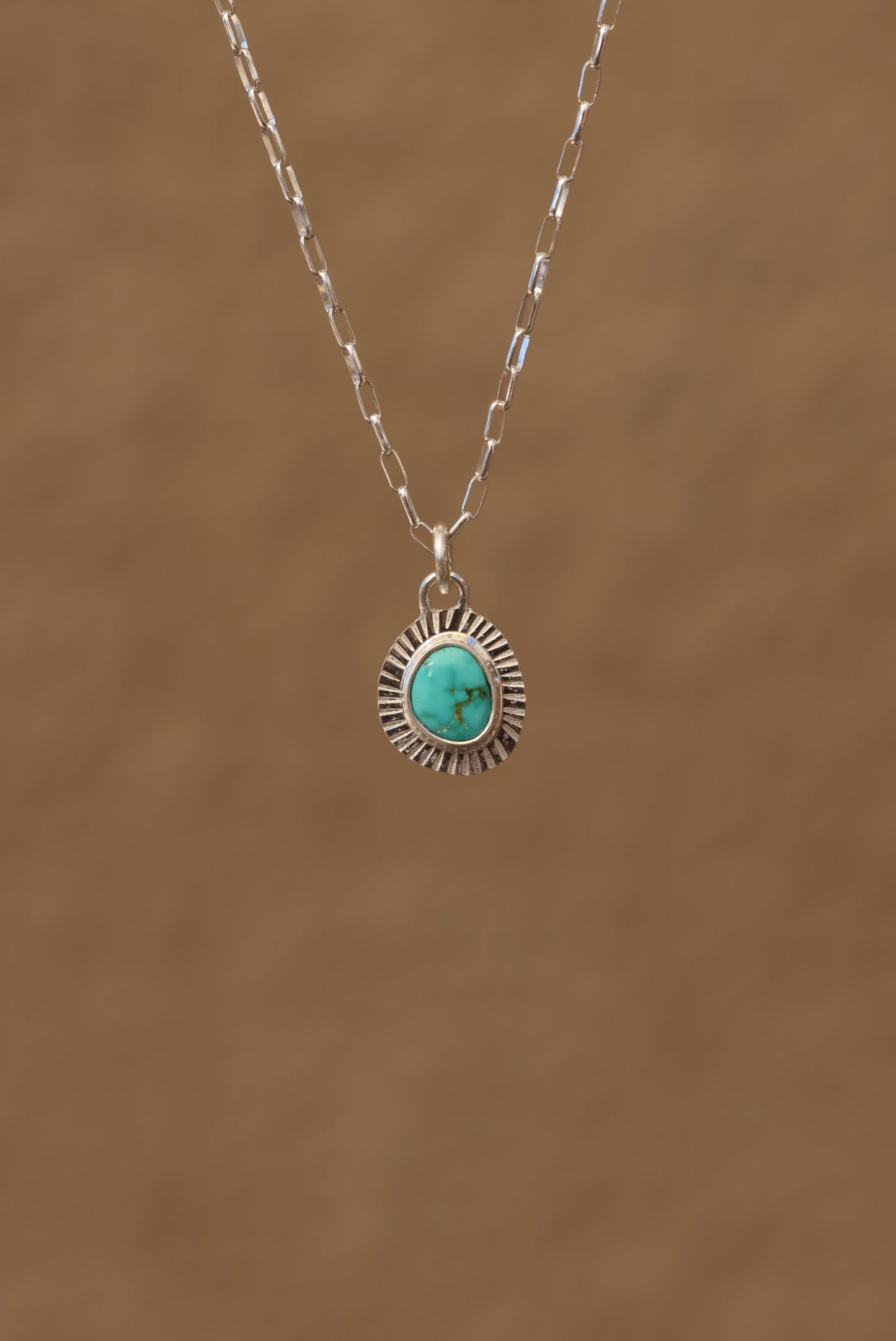 Kingman Turquoise Sun Ray Necklace