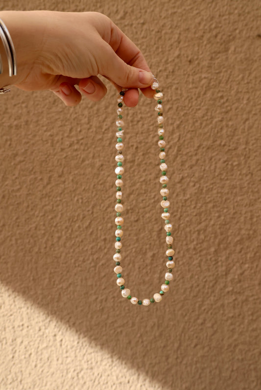 Freshwater Pearl and Turquoise Necklace