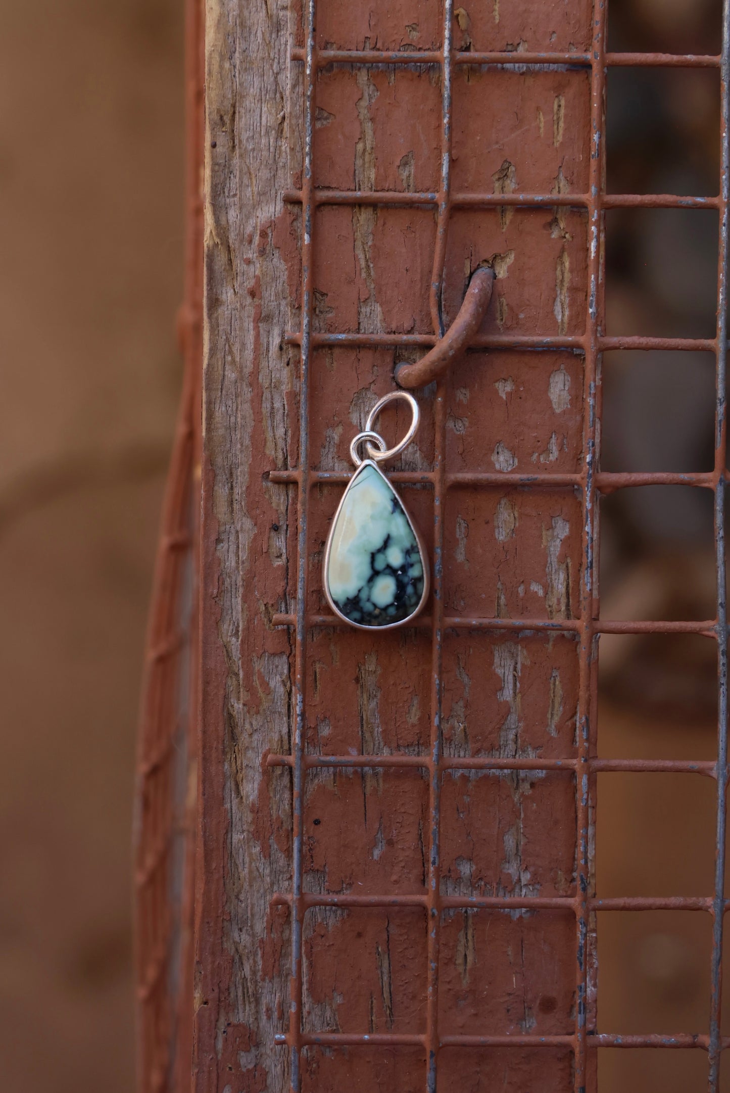 Angel Wing Variscite Tear Drop Pendant