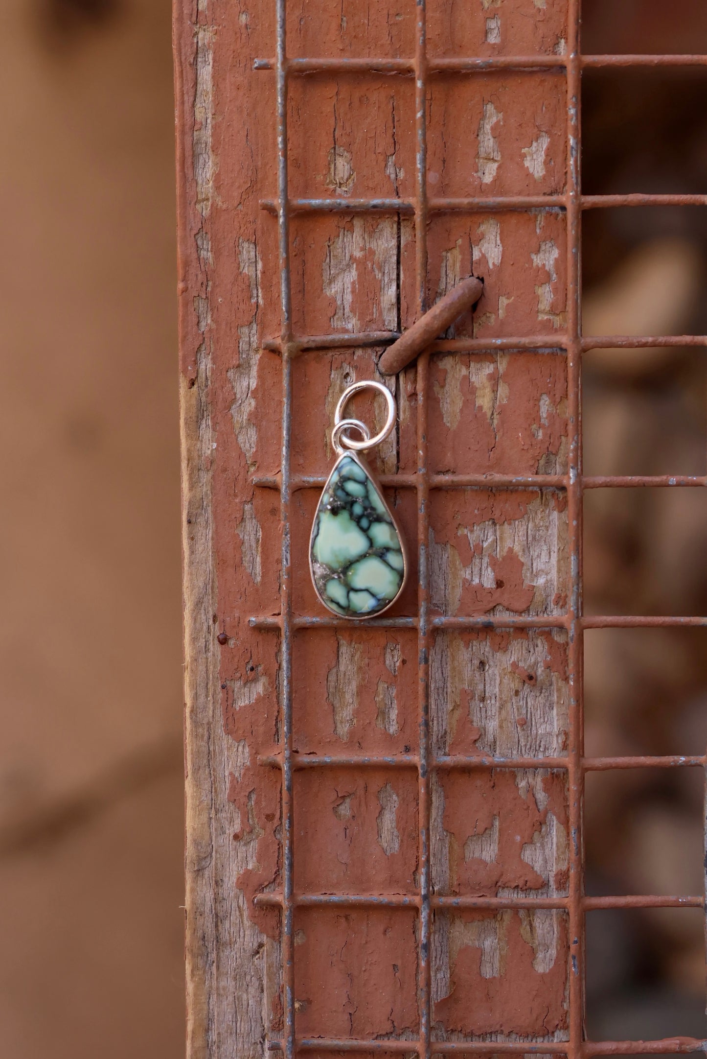 Angel Wing Variscite Tear Drop Pendant