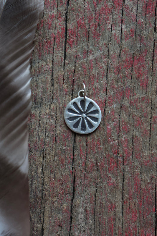 Groovy Flower Stamped Charm