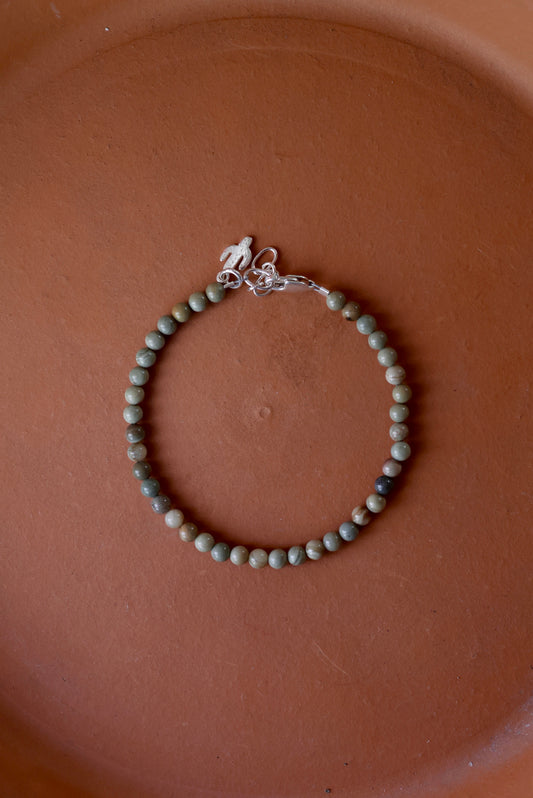 Silverleaf Jasper Bracelet with Saguaro Charm