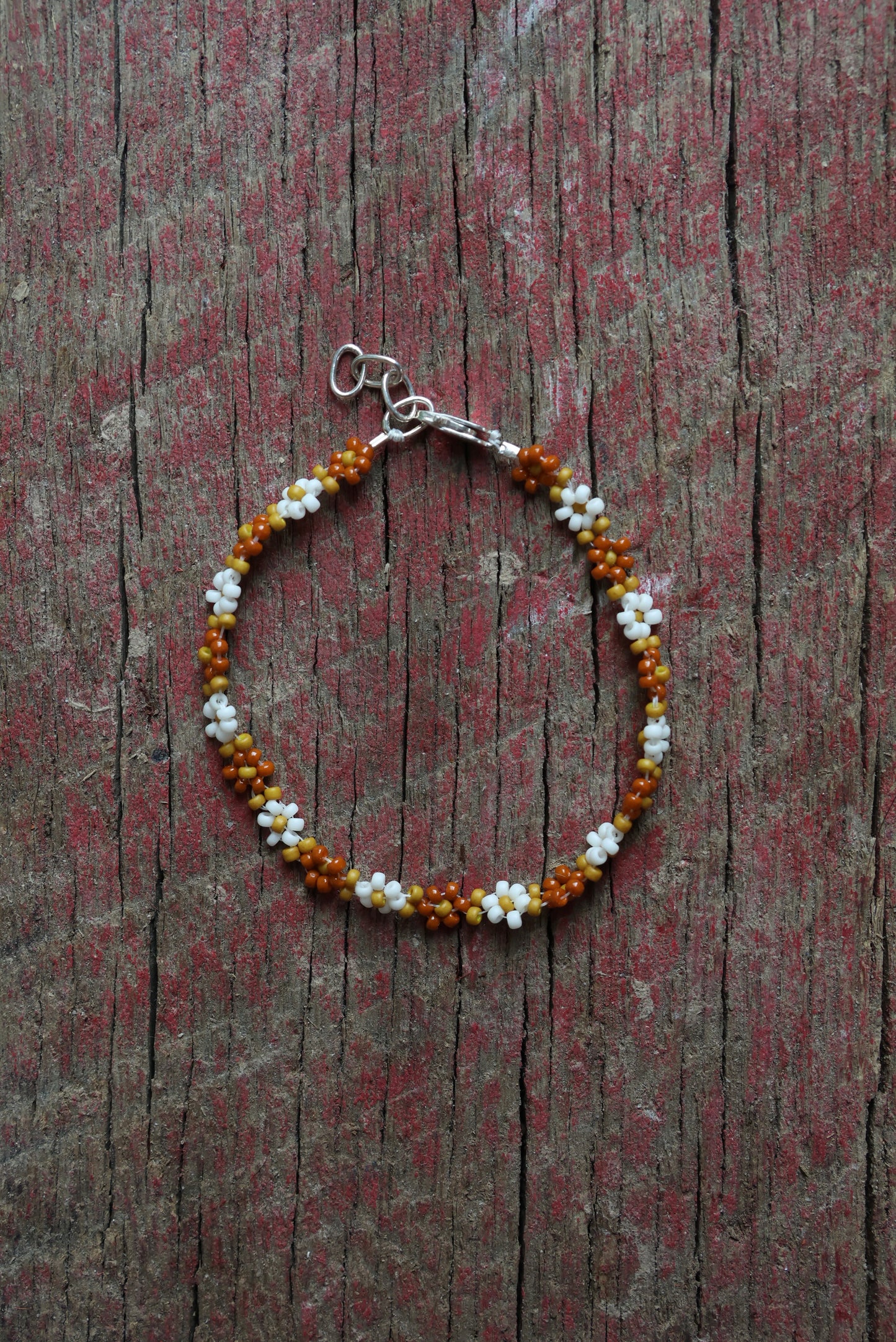 Seed Bead Flower Bracelet