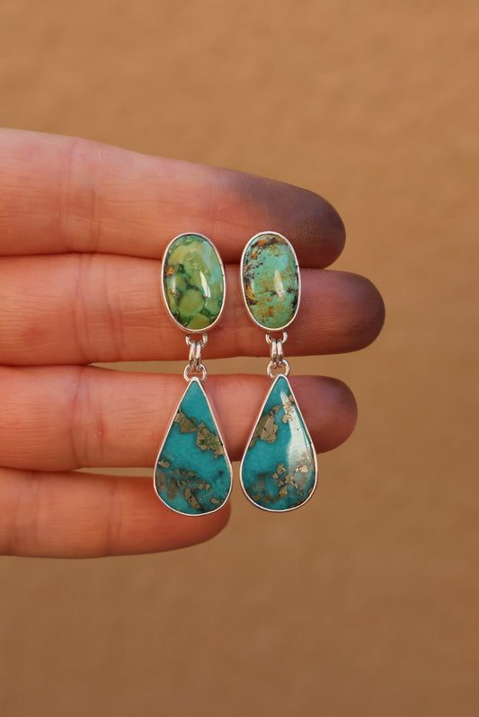 Double Turquoise Earrings