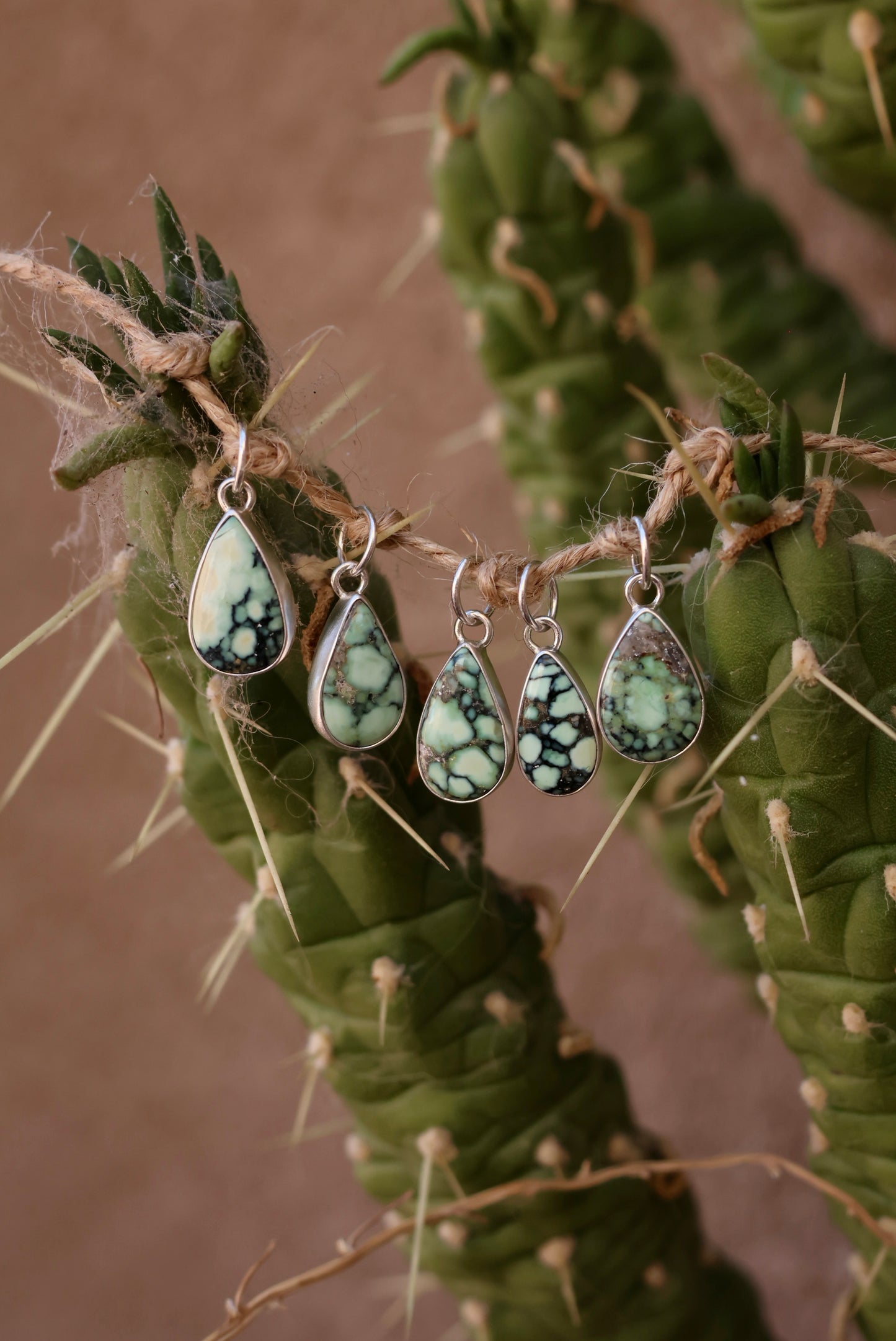 Angel Wing Variscite Tear Drop Pendant