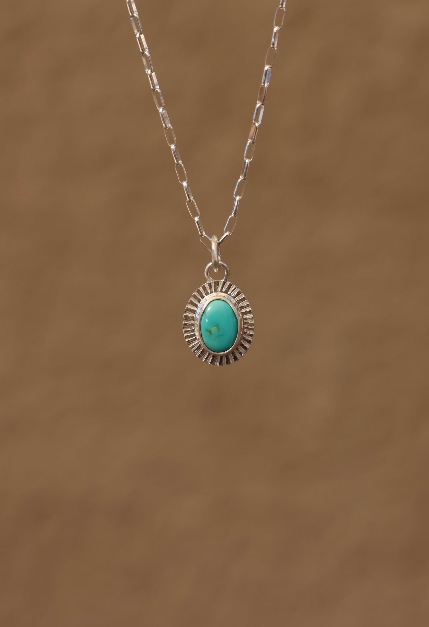 Kingman Turquoise Sun Ray Necklace