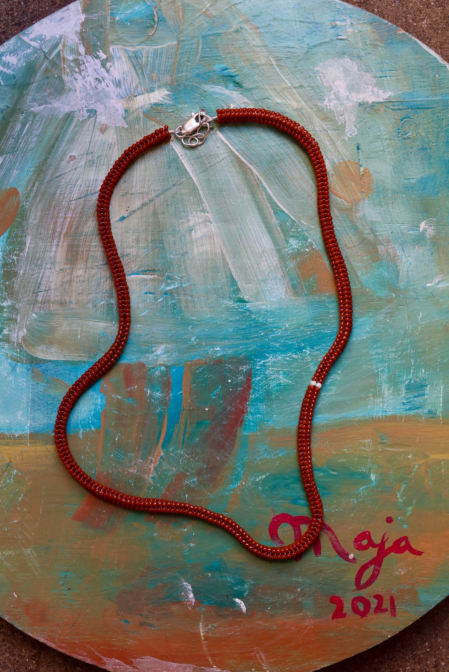 Handwoven Seed Bead Rope Necklace