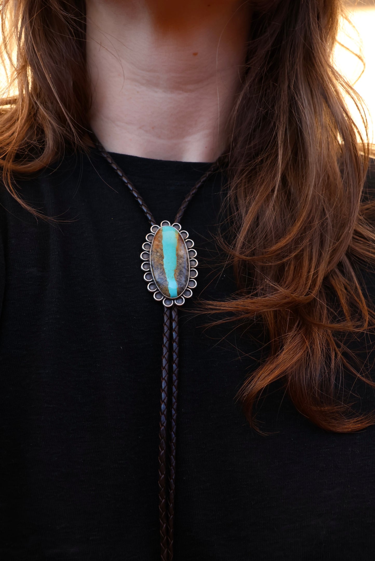 Kingman “River” Turquoise Bolo Tie