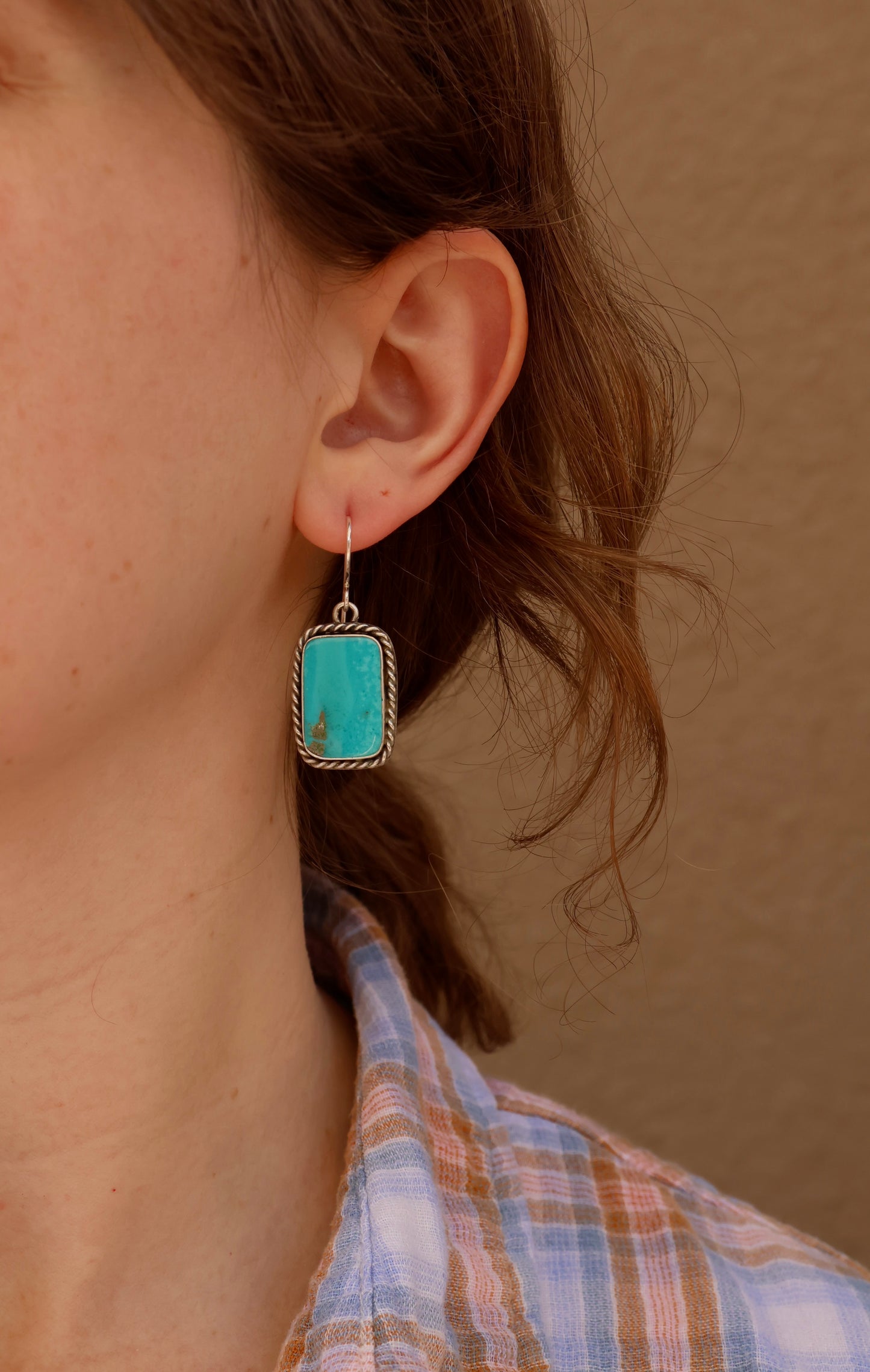 Kingman Turquoise Dangly Earrings