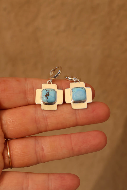 Patagonia Turquoise Square Cross Earrings