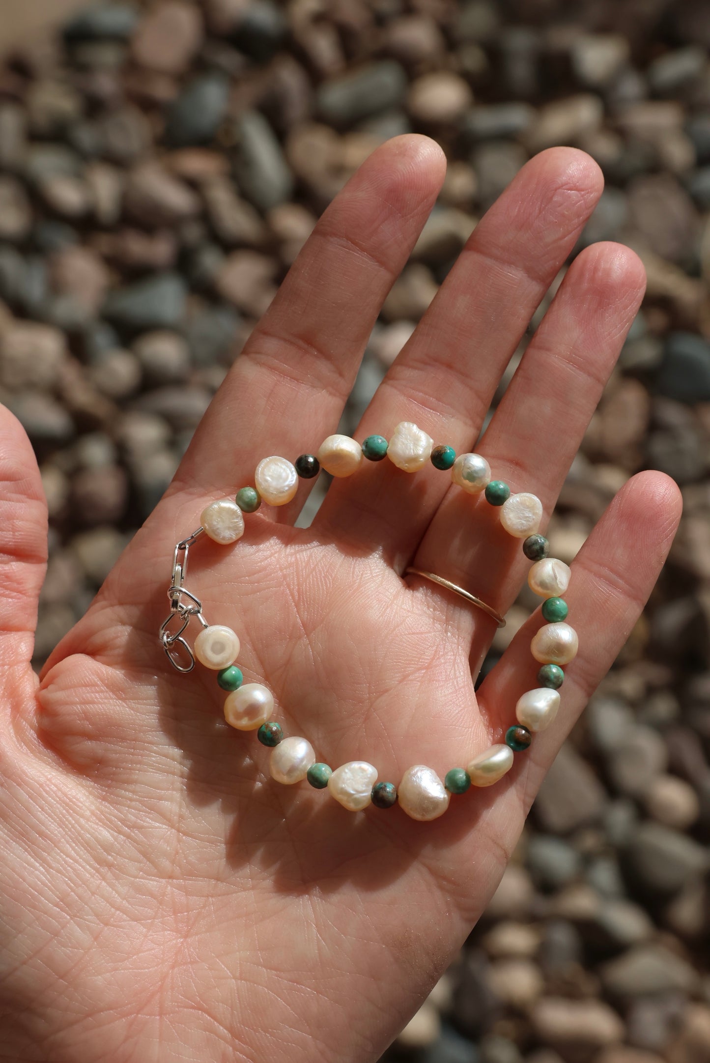 Freshwater Pearl and Turquoise Bracelet