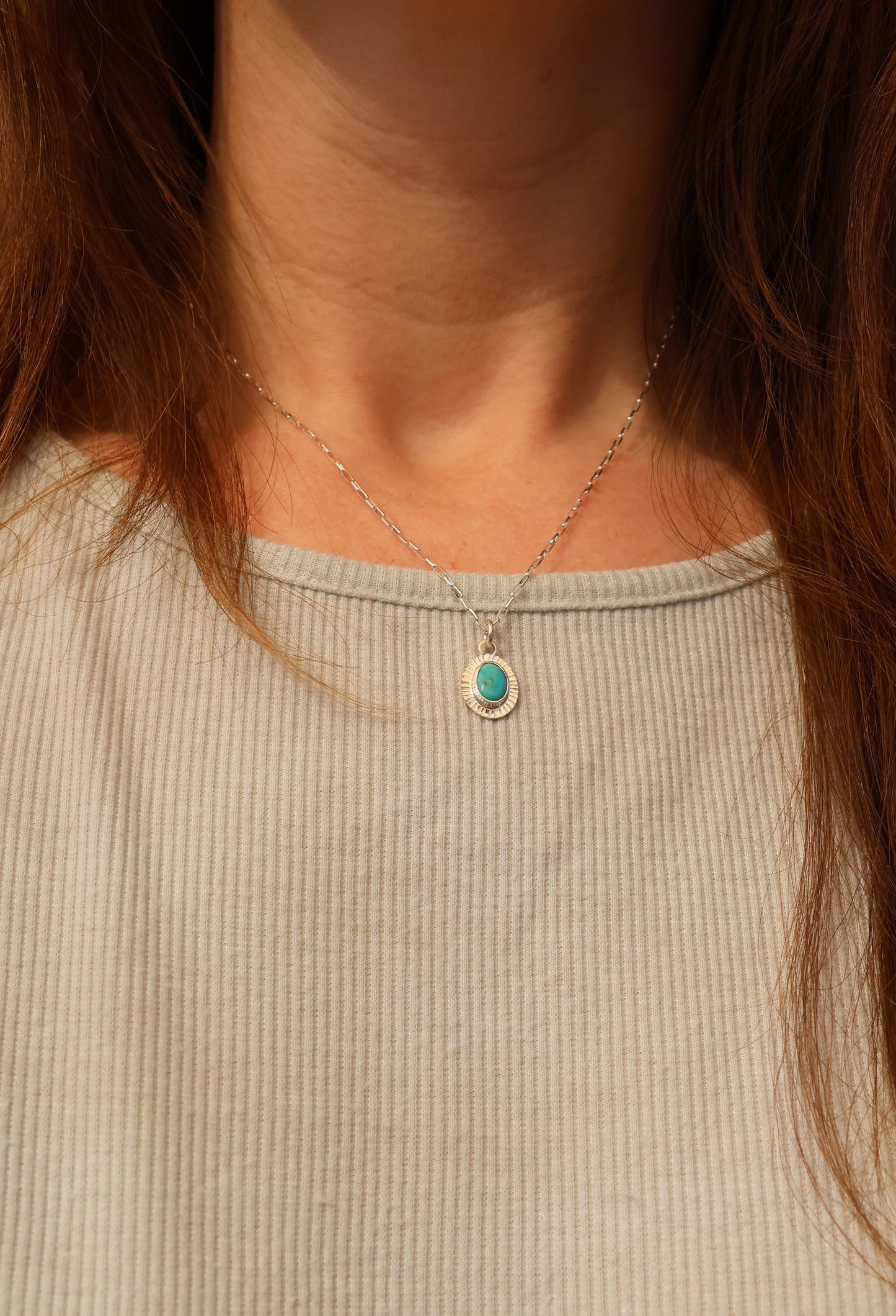 Kingman Turquoise Sun Ray Necklace